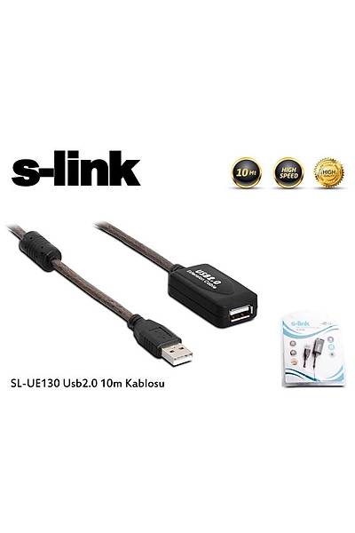 S-Link SL-UE130 10 Mt USB 2.0 to USB 2.0 Erkek-Dişi Extender USB 2.0 Uzatma Kablosu