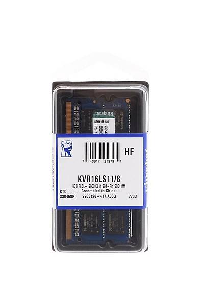 Kingston KVR16LS11/8WP 8 GB DDR3L 1600Mhz CL11 Notebook Bellek
