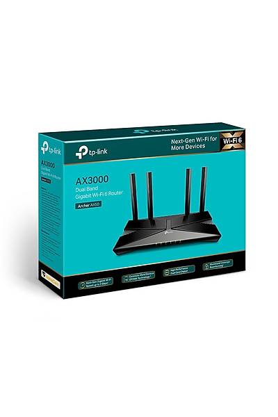 Tp-Link ARCHER AX50 3976 Mhz 2.4/5Ghz 4 Port Gigabit 4 Antenli Router Access Point