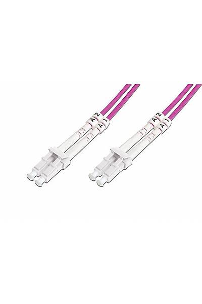 Digitus BC-FO-5LCLC-01/4 1 Mt LC-LC OM4 50/125 Duplex Multimode 3.0mm LSHZ Fiber Optik Patch Cord Kablo