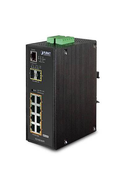Planet PL-IGS-10020HPT 8 Port Gigabit PoE 2 Port SFP 270W PoE Endstriyel Switch