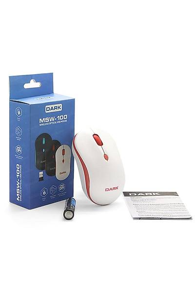 Dark DK-AC-MSW100W MSW100W 1600Dpi 4 Tulu Kablosuz Beyaz Krmz Mouse