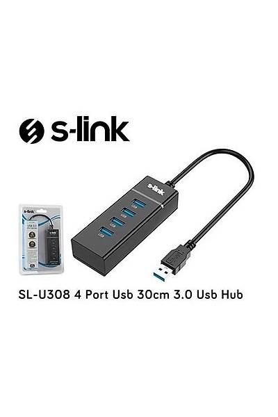 S-Link SL-U308 USB 3.0 to 4 Port USB 3.0 Siyah USB Çoklayıcı Hub