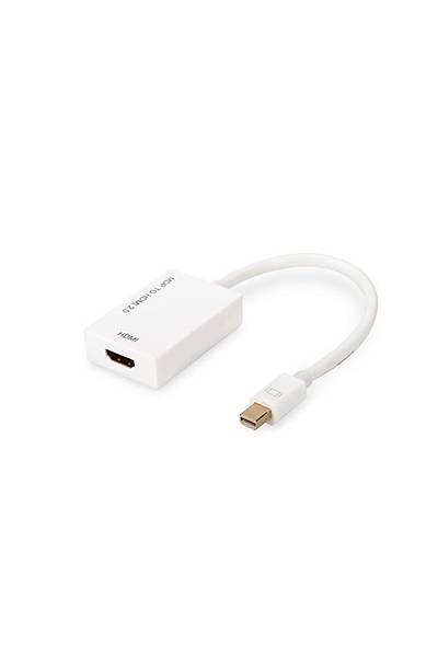 Digitus AK-340416-002-W mini DISPLAY PORT to HDMI Erkek-Dii 0.20Mt V2.0 Beyaz Dntrc Adaptr