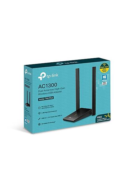 Tp-Link ARCHER T4U PLUS AC1300 Dual Bant 2 Antenli Siyah USB Kablosuz Ağ Adaptörü