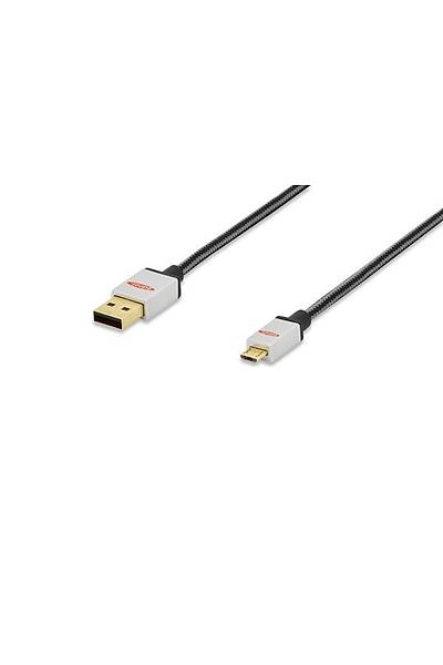 Ednet ED-84151 1 Mt USB 2.0 to micro USB Premium Altn Zrhl Erkek-Erkek USB 2.0 Data Kablosu