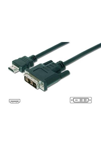 Digitus AK-330300-050-S 5 Mt HDMI to DVI-D 18+1 Erkek-Erkek v1.3 UL Dntrc Kablo