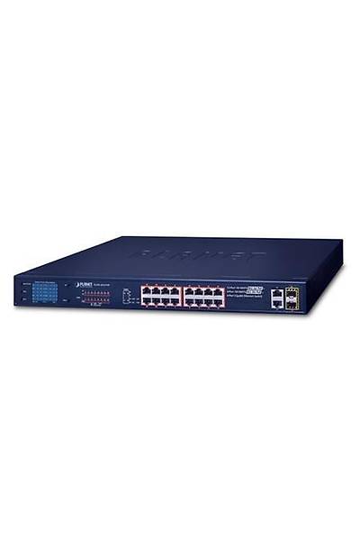 Planet PL-FGSW-2022VHP 16 Port 10/100TX PoE+ 2 Port Gigabit 2 Port SFP 300W PoE Switch