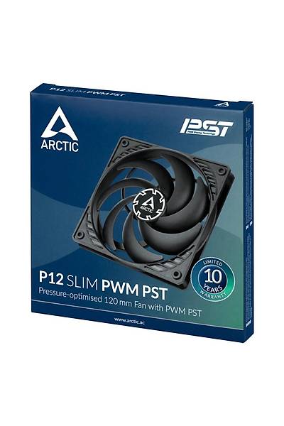 Arctic AR-ACFAN00187A P12 Slim 12cm 4-pin PWM Siyah Kasa Fan