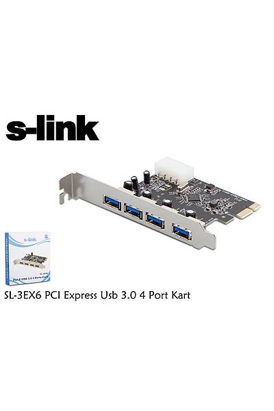 S-Link SL-3EX6 4 Port USB 3.0 USB oklayc PCI Espress Kart