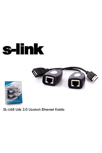 S-Link SL-U68 USB 2.0 to RJ45 Ethernet Extension 45 Mt Mesafe USB 2.0 Uzatma Kablosu