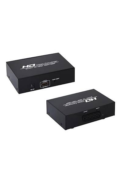 S-Link SL-SH25 SCART to HDMI Dişi-Dişi Siyah Dönüştürücü Adaptör