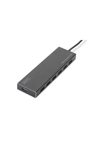 Digitus DA-70241-1 USB 3.0 to 7 Port USB 3.0 5V 3.5A Güç Adaptörlü Alüminyum USB 3.0 Çoklayıcı Hub