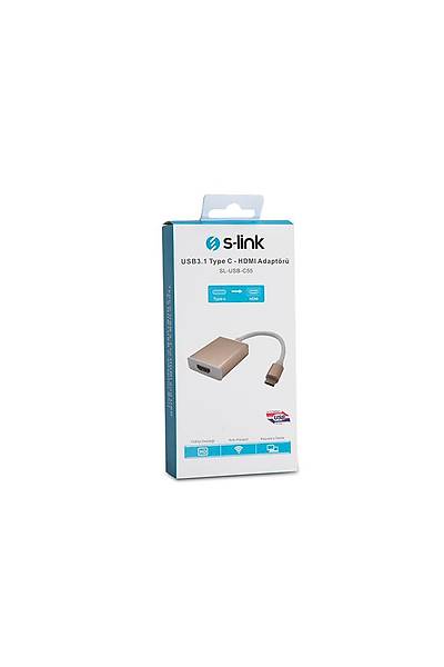 S-Link SL-USB-C55 USB 3.1 Type C to HDMI 4K v1.4 Gold USB Harici Ekran Kart