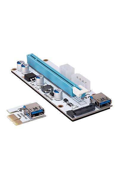 S-Link SL-EX10 PCIe to 16x SATA 6 Pin Bitcoin Riser Ekran Kart Ykseltici