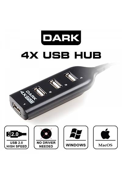 Dark DK-AC-USB24 Connect Master U24 USB 2.0 to 4 Port USB 2.0 USB 2.0 Çoklayıcı
