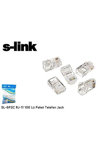 S-Link SL-6P2C RJ-11 100 lk Paket Telefon Jack