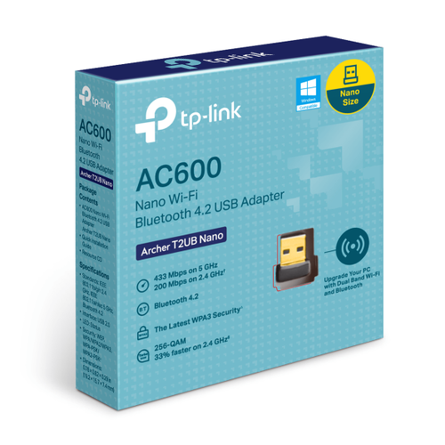 Tp-Link ARCHER T2UB AC600 Nano Wi-Fi Bluetooth 4.2 USB Adapt�r