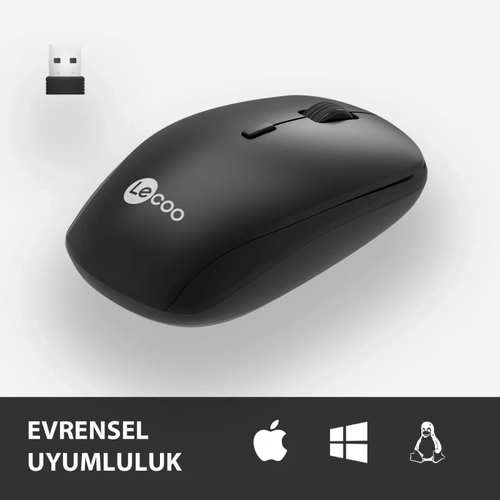 Lenovo LECOO WS203 2400Dpi 4 Tu�lu Kablosuz Siyah Mouse
