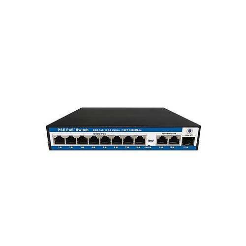 Nova NVC-PSEG0822 8 Port Gigabit PoE+ 2 Port Uplink 1 Port SFP 120W PoE Switch