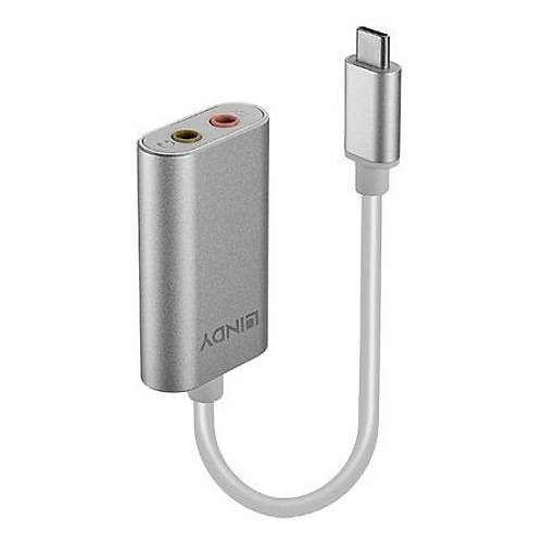 Lindy LIN-42711 USB Type C to 2 x 3.5mm Erkek-Dii Dntrc
