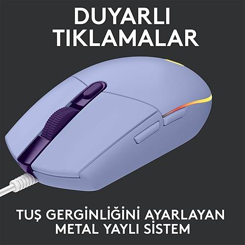 Logitech 910-005824 G102 Usb 8000 Dpi 6 Tu�lu Optik RGB Beyaz Kablolu Oyuncu Mouse