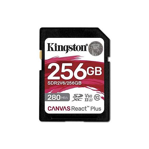 Kingston SDR2V6/256GB 256 GB 280-150Mb/s SDXC Canvas React Plus V60 UHS-II SD Kart