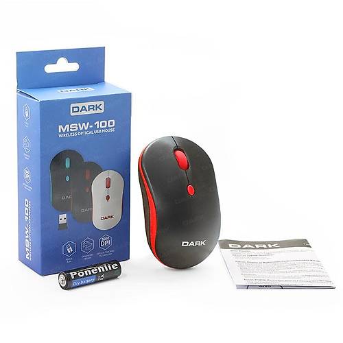Dark DK-AC-MSW100R MSW100R 1600Dpi 4 Tulu Kablosuz Krmz Mouse