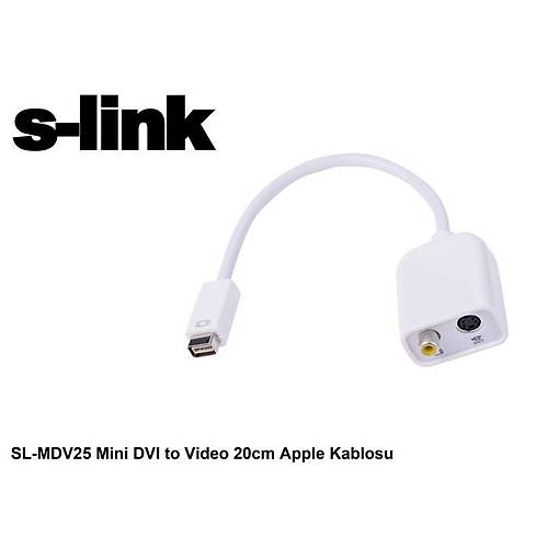 S-Link SL-MDV25 mini DVI to VIDEO Apple Beyaz Dntrc Adaptr