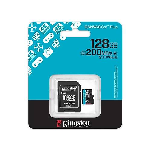 Kingston SDCG4/128GB 128 GB Canvas Go Plus Gen4 200Mb/s A2 U3 V30 microSD Kart