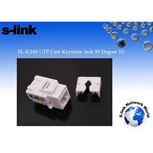 S-Link SL-KS60 CAT6 90 Derece UTP Keystore Jack