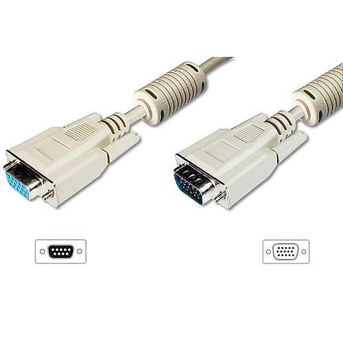 Digitus AK-310203-018-E 1.8 Mt VGA to VGA Erkek-Dii AWG28 3Coax/7C Bej Grnt Kablosu