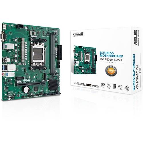 Asus PRO A620M-DASH-CSM Sc-AM5 A620 DDR5 4600Mhz M.2 DASH Destekli mATX AMD Anakart