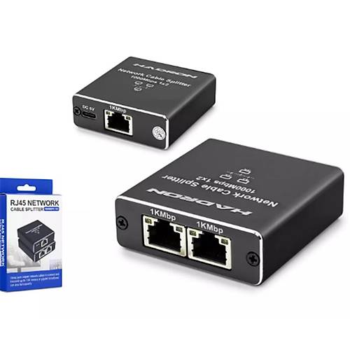 Hadron HDX1347 100MT 1 Port Giri� 2 Port ��k�� RJ45 to RJ45 Gigabit Network Splitter