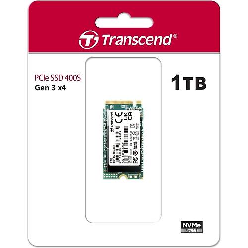 Transcend S1TMTE400S 1 TB 2000-1700Mb/s PCIe GEN3x4 NVMe 22x42 SSD Harddisk