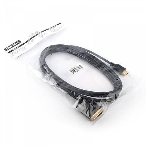 Dark DK-CB-DVIXHDMIL180 1.8 Mt HDMI to DVI-I 24+1 Erkek-Erkek  ift Ynl Gold Dntrc Adaptr