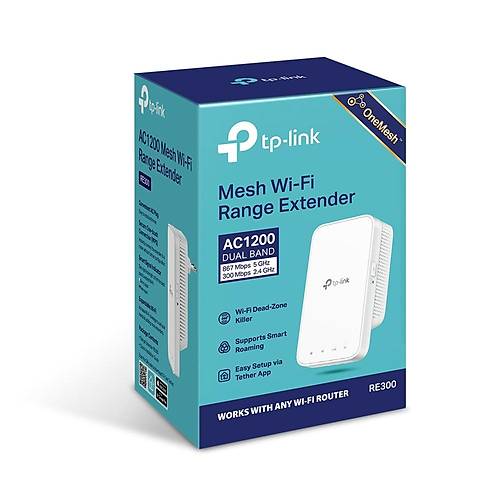 Tp-Link RE300 2.4 / 5 Ghz AC1200 Mesh Wi-Fi Menzil Geniletici