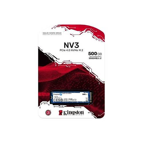Kingston SNV3S/500G NV3 500 GB 6000-2200Mb/s Gen4x4 PCIe NVMe 22x80 SSD Harddisk