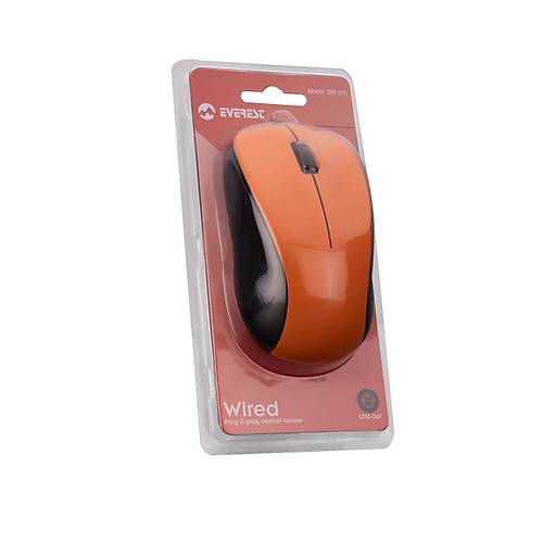 Everest SM-215 USB 1200Dpi 3 Tu�lu Turuncu Kablolu Mouse