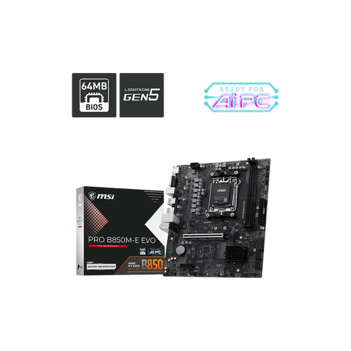Msi PRO B850M-E EVO Sc-AM5 DDR5 8200MHz M2 2.5Gbit LAN mATX AMD Anakart