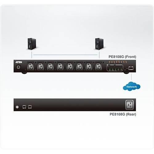 Aten PE8108G 8 Port IEC320 10A C13 PDU/Power Elektrik G Datm nitesi