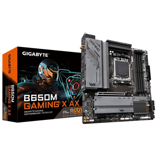 Gigabyte B650M GAMING X AX sc-AM5 B650 DDR5 8000Mhz M.2 Wi-Fi 6E 2.5Gbit Lan mATX AMD Anakart
