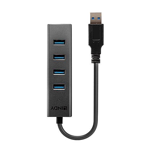 Lindy LIN-43324 USB 3.0 to 4 Port Usb 3.0 30cm Kablolu USB oklayc