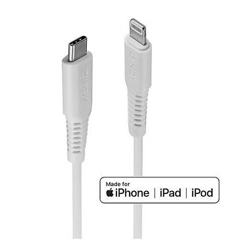 Lindy LIN-31317 2 Mt USB 2.0 Type C to Lightning C94 Erkek-Erkek Beyaz Apple arj Kablosu