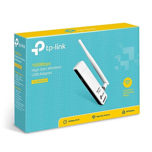 Tp-Link TL-WN722N 150Mbps 2.4GHz 4dBi High Gain Usb Kablosuz Adaptr