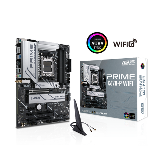 Asus PRIME X670-P WIFI Sc-AM5 X670 DDR5 6400Mhz 3xM2 Wi-Fi 2.5Gbit AURA RGB AMD Anakart