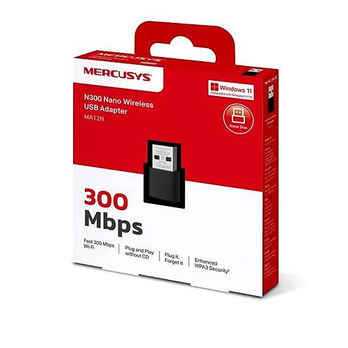 Tp-Link Mercusys MA12N N300 Usb Kablosuz A� Adapt�r�
