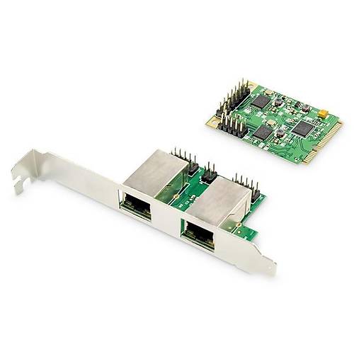 Digitus DN-10134 2 Port Gigabit Realtek Chipset mini PCI Express Ethernet Kart