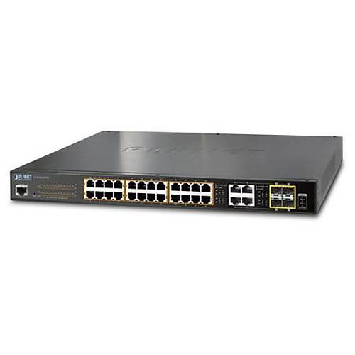 Planet PL-GS-4210-24P4C 24 Port Gigabit PoE 4 Port SFP 220W PoE Ynetilebilir Switch