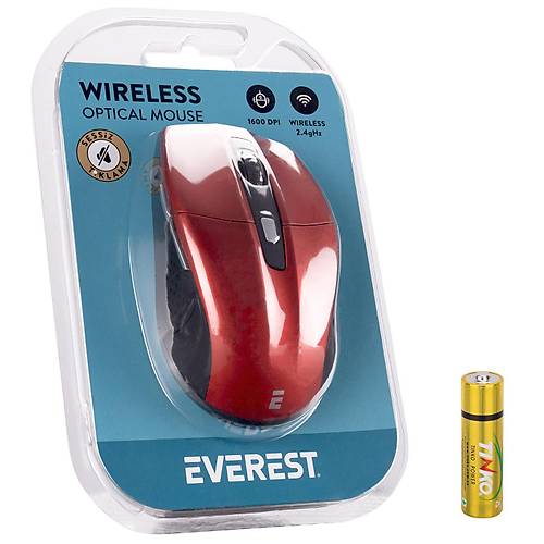 Everest SM-861 1600Dpi 3 Tu�lu K�rm�z� Kablosuz Mouse